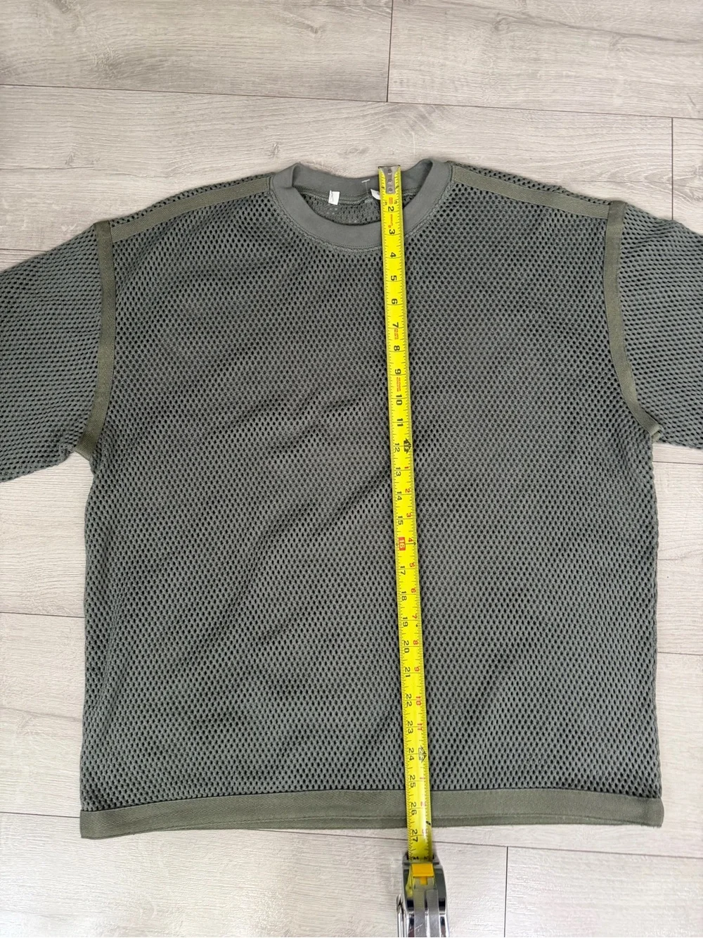 7115 Men's Mesh Short-Sleeve Crewneck Shirt Cotton Olive Army Green